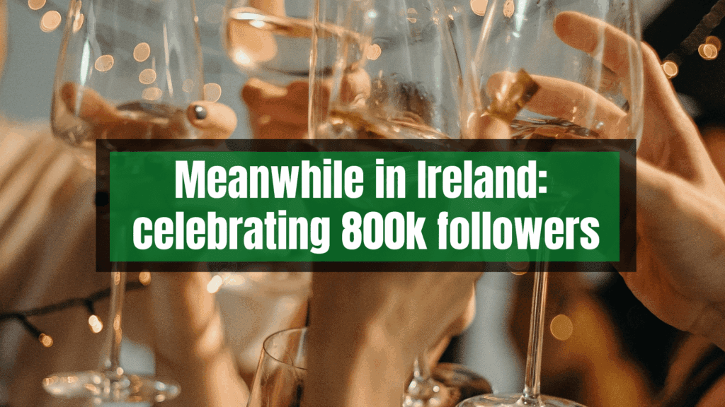 Meanwhile in Ireland: celebrating 800k Facebook followers.